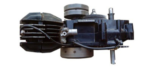 Illustration for article titled This Modified Moped Engine Powers a Boat, Concrete Mixer, and Woodsaw